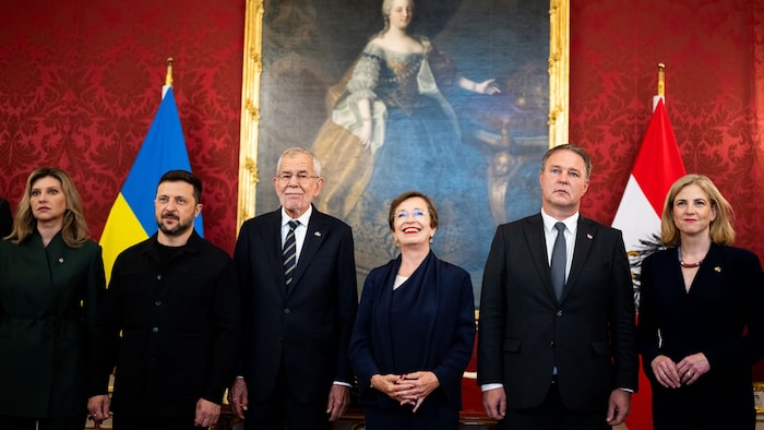 Olena Selenska traf bei ihrem Wien-Besuch mit ihrem Gatten auf Bundespräsident Alexander Van der ...