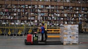 Ein Amazon-Warenlager in Mexiko: In den Lagern des US-Onlineriesen kommen Roboter zum Einsatz, ...