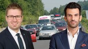 Wöllersdorfs Bürgermeister Florian Pfaffelmaier (li.) und FPÖ-Verkehrslandesrat Udo Landbauer ...