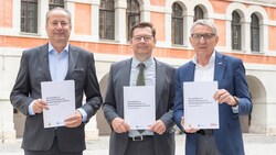Wollen mehr Tempo bei Behördenverfahren: Kurt Maier (IV), Stefan Storr (Uni Graz), Josef Herk ...