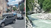 Auf dem Weg in den Süden weichen tausende Autos der Blechlawine auf der Tauernautobahn aus – um ...