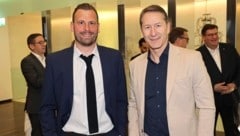 Teamchef Franco Foda mit Sturm-Trainer Jürgen Säumel.