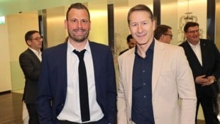Teamchef Franco Foda mit Sturm-Trainer Jürgen Säumel.