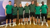 Die Lustenauer Neuzugänge: Len Jastremski, Mario Vucenovic, Haris Ismailcebioglu, Philipp Röhm, ...