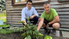 Lorenz Mayr (li.) besuchte Hausbesitzer Christian Tille im Bezirk Tulln, der in seinem Garten ...