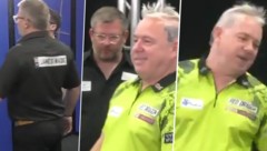 Darts-Star James Wade entkam ein Furz, sein Gegner Peter Wright musste darüber schmunzeln.