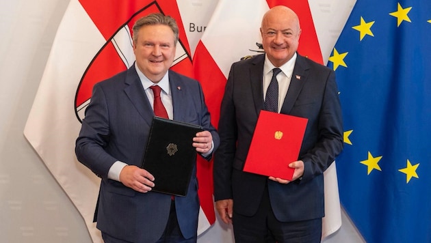 Ziehen gemeinsam an einem Strang: Bürgermeister Michael Ludwig (SPÖ) und Bundeskanzler Christian ...