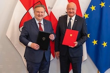 Ziehen gemeinsam an einem Strang: Bürgermeister Michael Ludwig (SPÖ) und Bundeskanzler Christian ...