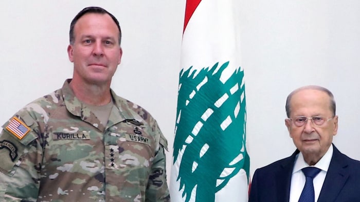 Michael Kurilla (links) mit dem libanesischen Präsidenten Michel Aoun
