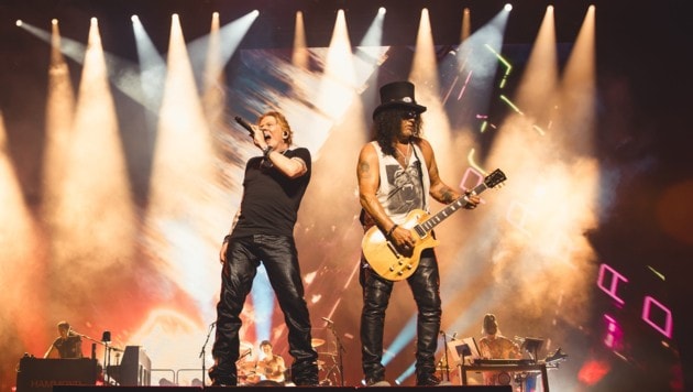 Seit längerem wieder ein Herz und eine Seele: Frontmann Axl Rose und Gitarrenzauberer Slash ...