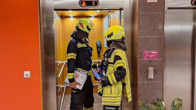 Der mobile „Tatort“, eine Liftkabine in einem Hotel im Salzkammergut