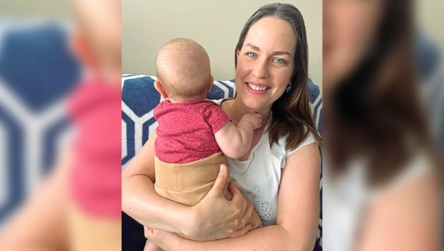 Agnes Lebisch mit ihrer fünf Monate alten Tochter Valentina. Sie wartet seit Monaten auf das ...
