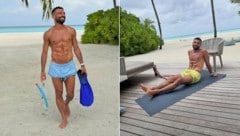 Mohamed Salah präsentiert sein unglaubliches Sixpack.