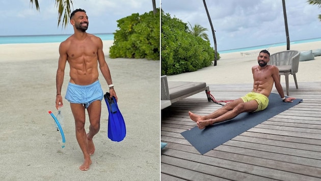 Mohamed Salah präsentiert sein unglaubliches Sixpack.