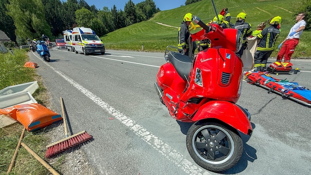 Ein Vespa-Fahrer wurde verletzt.