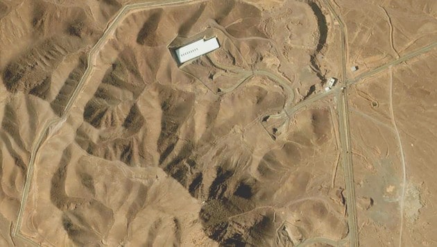 Ein Satellitenbild der iranischen Atomanlage Fordo