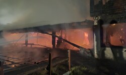 Auch in den Morgenstunden waren noch Flammen aus dem Gebäude zu sehen.