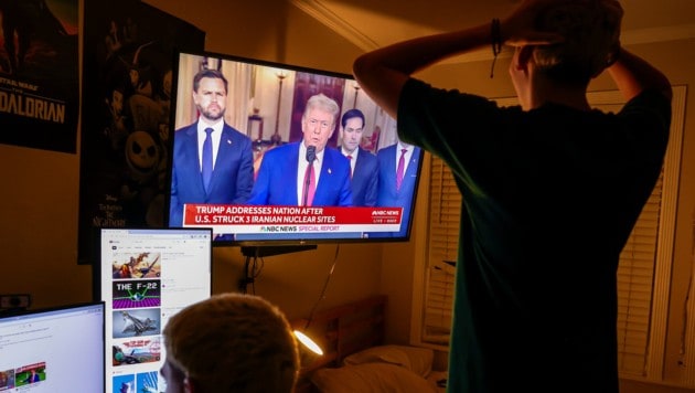 Nach dem US-Angriff auf die iranischen Atomanlagen wandte sich Präsident Donald Trump an die ...