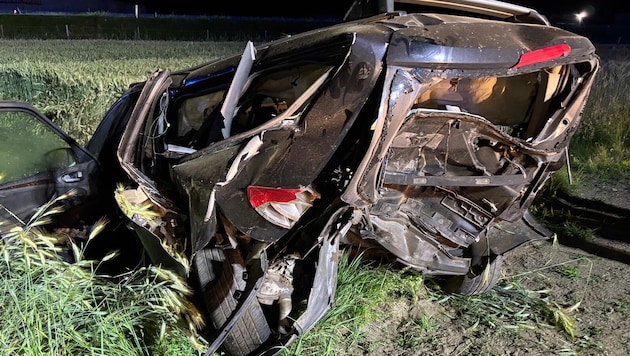 Heftiger Bilder des Unfallfahrzeugs