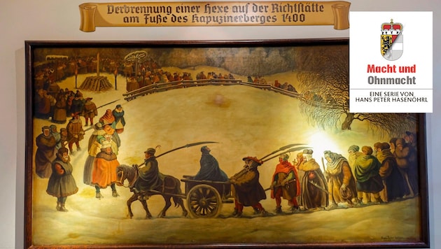 Konfrontation mit Salzburgs schauriger Geschichte: Dieses Monumental-Gemälde im Gang der ...