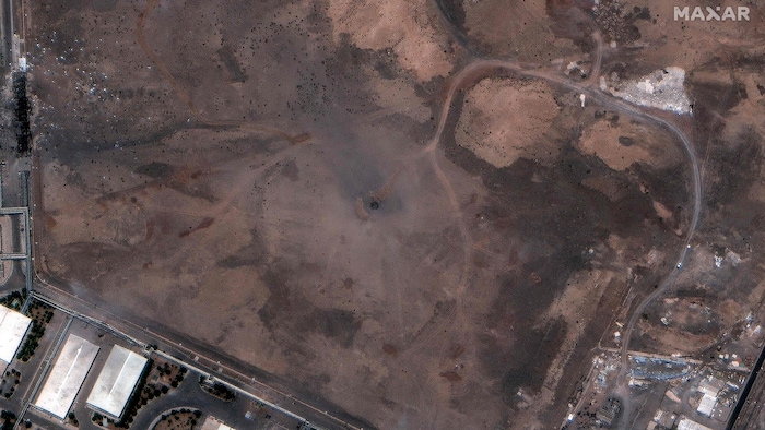 Satellitenaufnahme nach dem US-Angriff auf die Uran-Anreicherungsanlage Natanz: Deutlich ...