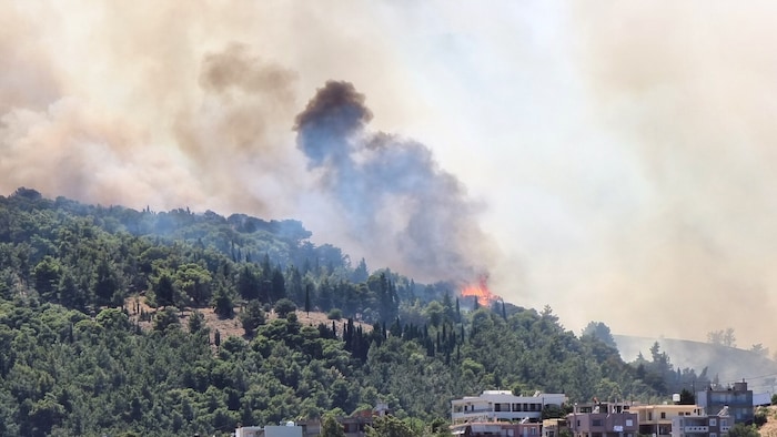 Brand auf der Insel Chios