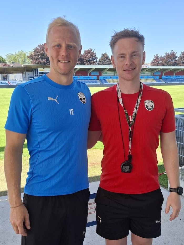 Peham mit Trainer Enengl.