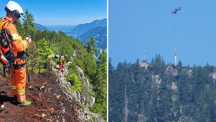 Mit Hubschraubern wurden Einsatzkräfte zum Einsatzort geflogen. Außerdem wurde der Brand auch ...