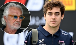 Alpine-Boss Flavio Briatore (li.) nahm sich Franco Colapinto vor.