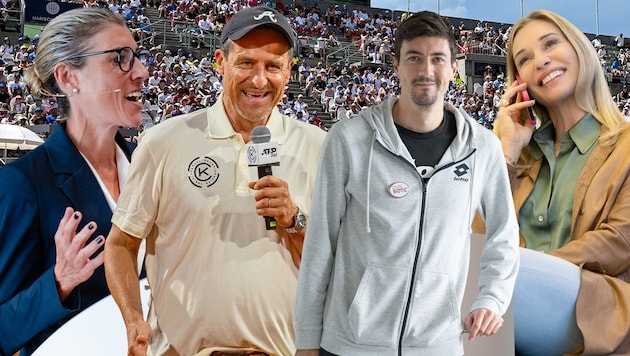 Simone Kumhofer, Alex Antonitsch, Sebastian Ofner (je nach Spielplan), Babsi Schett – sie alle ...