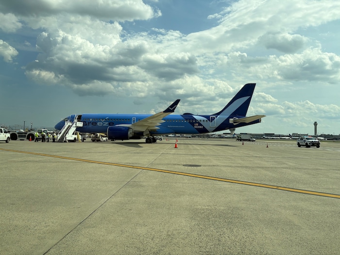 Mit diesem Flieger ging es nach Washington.