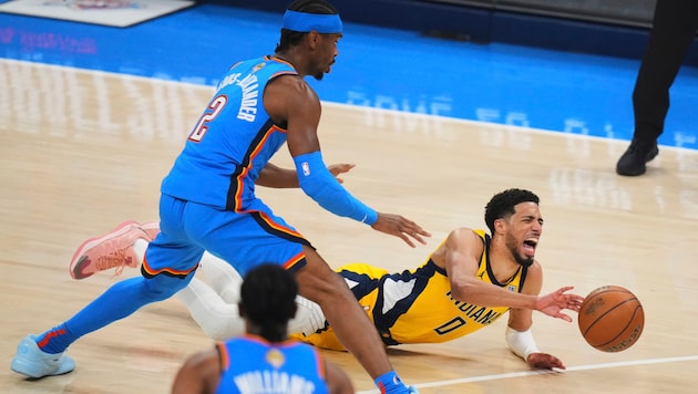 Pacers-Star Tyrese Haliburton hat sich im letzten Spiel der NBA-Finalserie die Achillessehne im ...