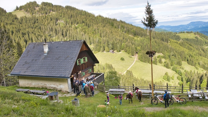 Idyllisch gelegen: die beliebte Almhütte Plotscherbauer.