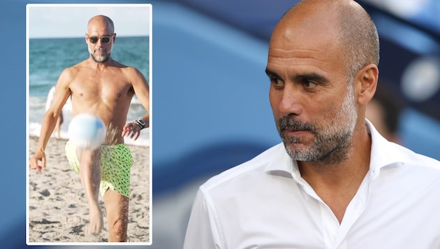 Pep Guardiola hat das Kicken noch nicht verlernt.