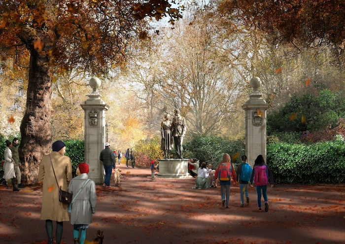 Ein Denkmal für die Ewigkeit: Queen Elizabeth II. und Prinz Philip für immer Seite an Seite im ...