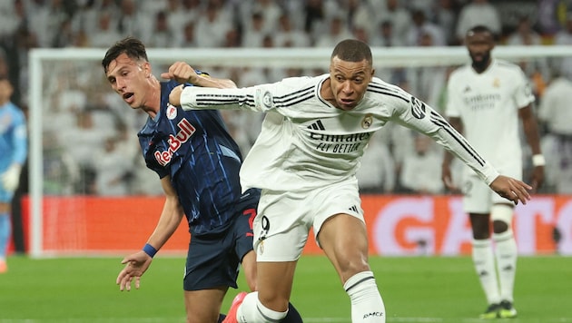 Im Jänner besiegte Mbappé (re.) mit Real daheim Salzburg 5:1.