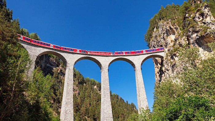 Spektakulär – das Landwasserviadukt in der Schweiz.