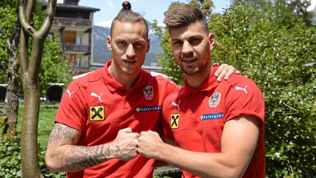 Aleksandar Dragovic (re.) und Marko Arnautovic liefen gemeinsam für Österreich auf.