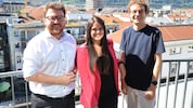 Rechtsausschuss-Obmann Benjamin Plach (SP), Julia Payr (JA ) und Dejan Lukovic (Grüne, v. li.) ...