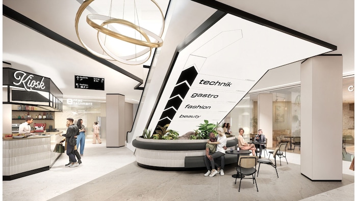 Zur besseren Erschließung der Etagen und Shops wird die Rolltreppe verlegt.
