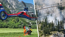Die Brände können fast ausschließlich aus der Luft mit Hubschraubern bekämpft werden.