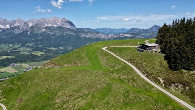 Die Stanglalm mit dem prächtigen Blick zum Wilden Kaiser.