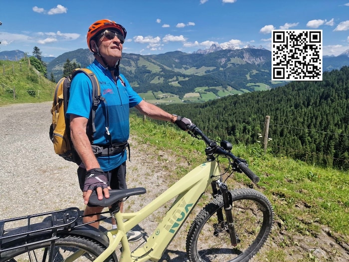 Franz Posch auf der Tour, der QR-Code öffnet die Karte dazu.