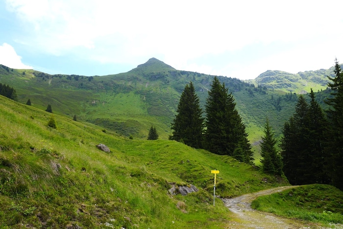 Markant zeigt sich der Bischof direkt über der Alm.