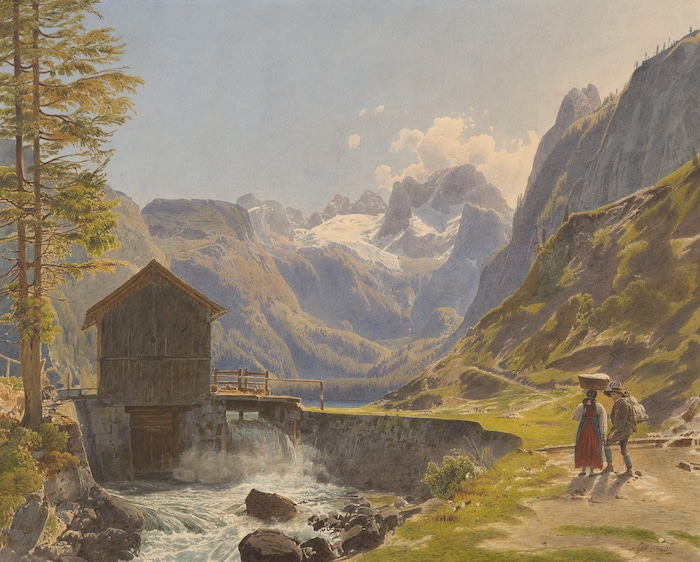 Rudolf von Alt: Der Dachstein im Salzkammergut vom Vorderen Gosausee, 1840