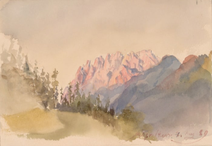 Marie Lippert-Hoerner: Berg in Abendsonne (Abfaltern), 1889