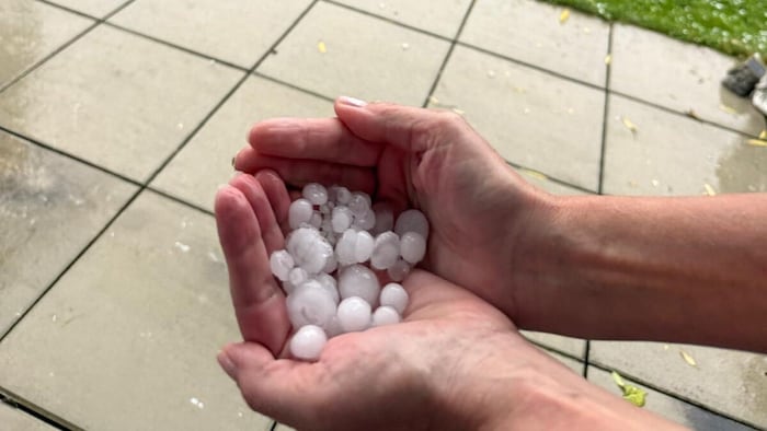 In Graz fiel am Donnerstag Hagel vom Himmel.