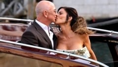 Lauren Sánchez und Jeff Bezos sagten am Freitagabend Ja – hier eine Aufnahme vor der großen ...
