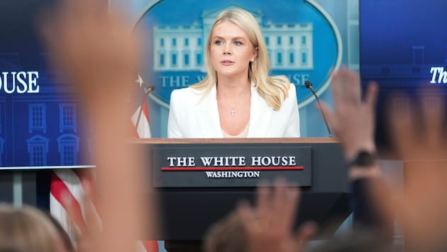 Leavitt vertrat öffentlich die Behauptung, dass Donald Trump die Präsidentschaftswahlen von 2020 ...