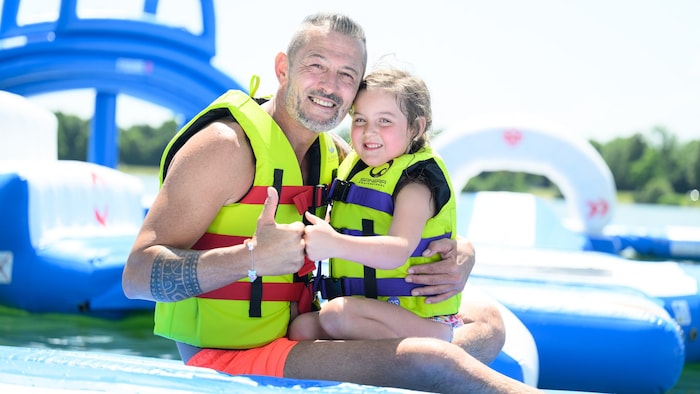 Maurice Puffer und Tochter Laura hatten jede Menge Spaß im Aquapark.